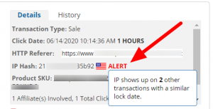 Same IP affiliate transaction